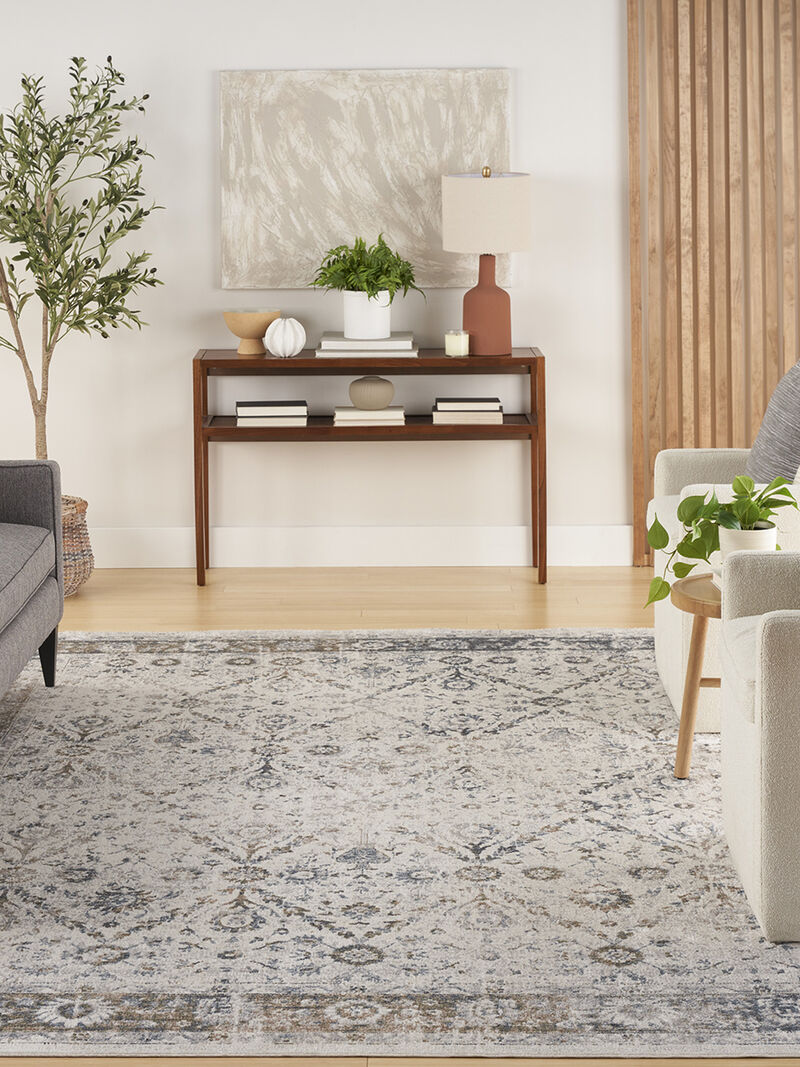 Astra Machine Washable ASW16 Ivory/Blue 7'10" x 10' Rug