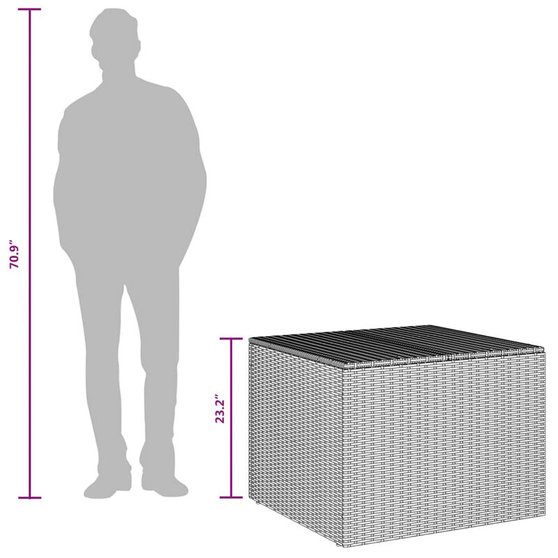 Outdoor Storage Box, Water Resistant Inner Bag 32 Inch Black PE Rattan - Benzara