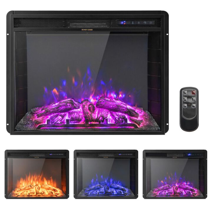 Hivvago 26 Inch Recessed Electric Fireplace with Adjustable Flame Brightness