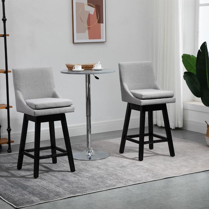 Light Gray Bar Seats: 28.5" Counter Height Stools Set of 2