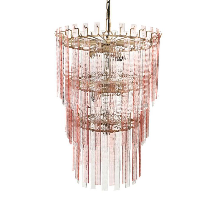 Belen Kox Elegant Pink Acrylic Chandelier, Belen Kox