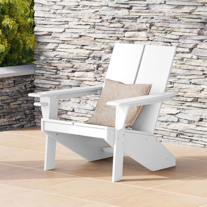WestinTrends Outdoor HDPE Modern Adirondack Chair with Cup Holder