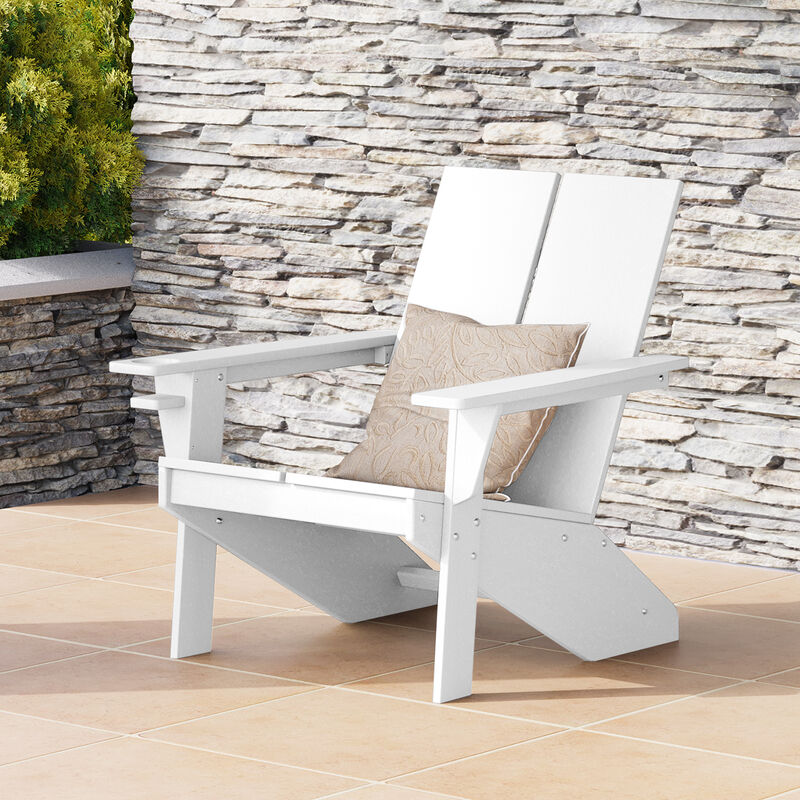 WestinTrends Outdoor HDPE Modern Adirondack Chair with Cup Holder