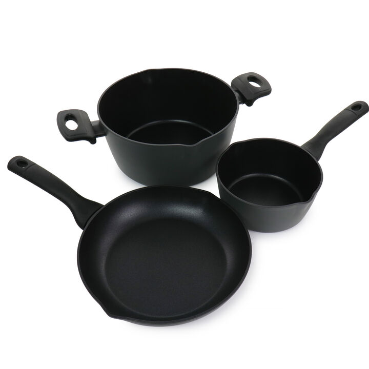 Oster Kingsway 5 Piece Aluminum Nonstick Cookware Set in Black