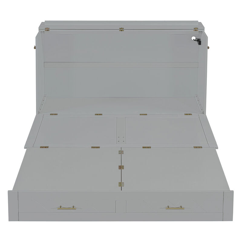 Merax Pulley Structure Design Murphy Bed Cabinet
