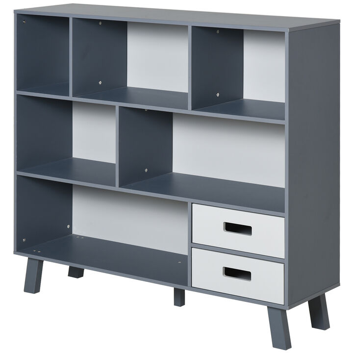 3 Tier Bookcase Chest Open Shelves Cabinet Home Storage Furniture with Drawers