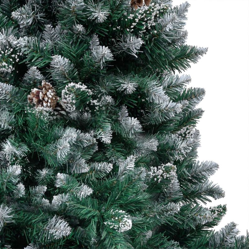 vidaXL Artificial Christmas Tree with LEDs&Ball Set&Pinecones 82.7"