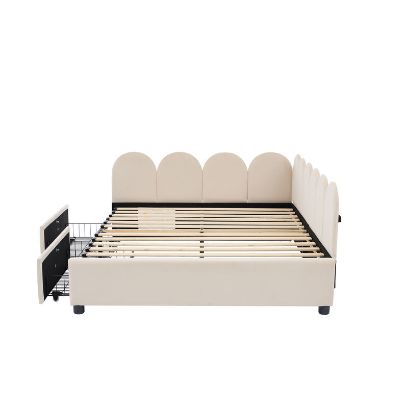 Merax Upholstered Daybed with 2 Drawers