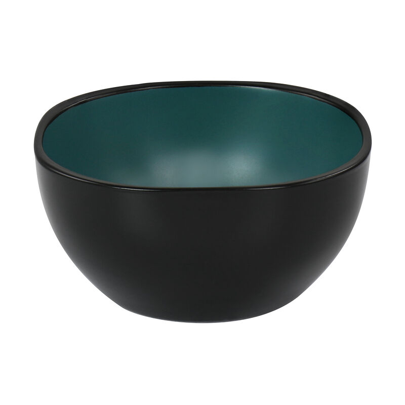 Gibson Elite Soho Lounge 16 Piece Matte Glaze Square Dinnerware Set in Teal