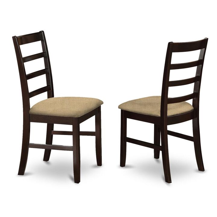 East West Furniture PFC-CAP-C Parfait Stool Linen Fabric Seat with Lader Back