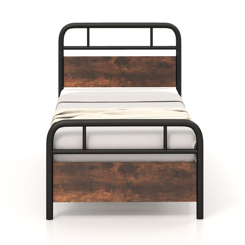 Bed Frame with Industrial Headboard