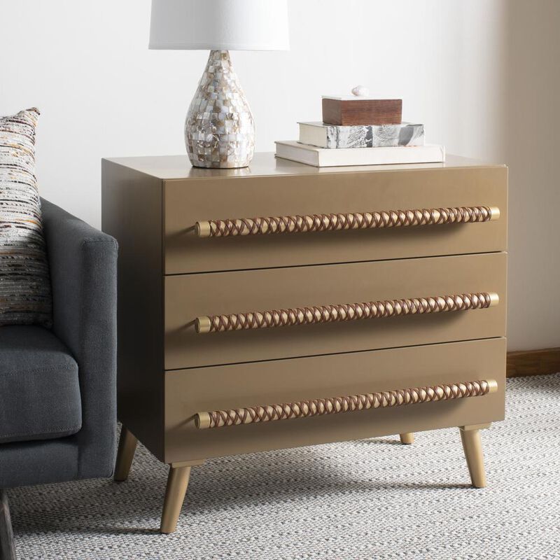 Safavieh Raquel 3 Drawer Chest, Light Brown