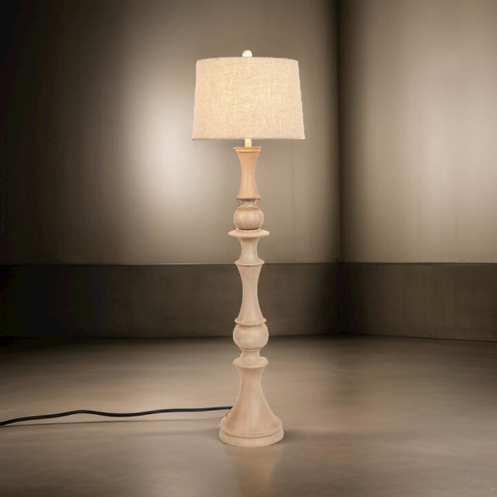Lux Lighting Emma 63 polyresin distressed beige floor lamp, 1 pack