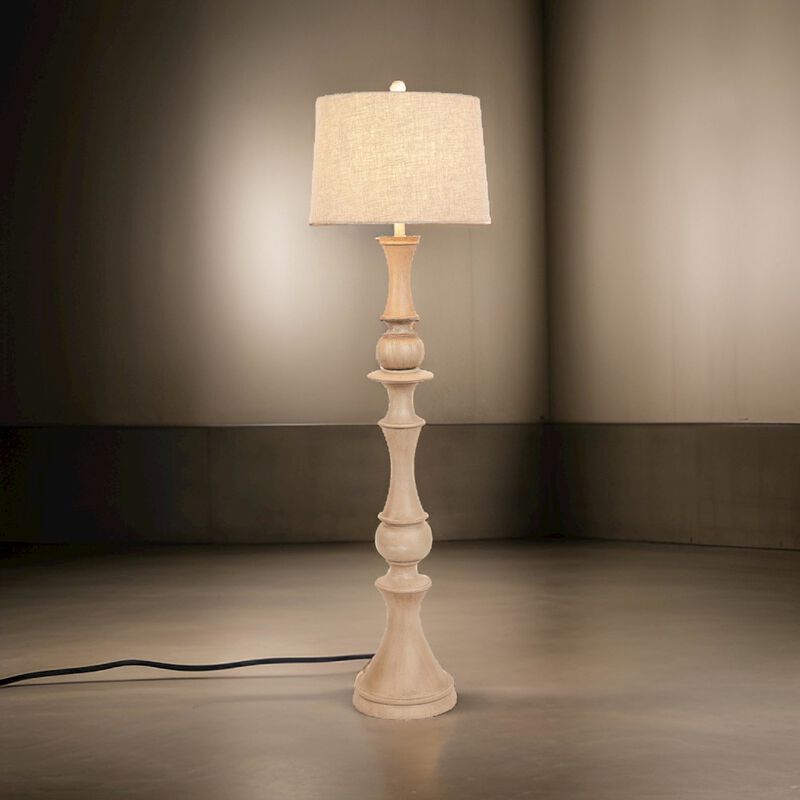 Lux Lighting Emma 63 polyresin distressed beige floor lamp, 1 pack