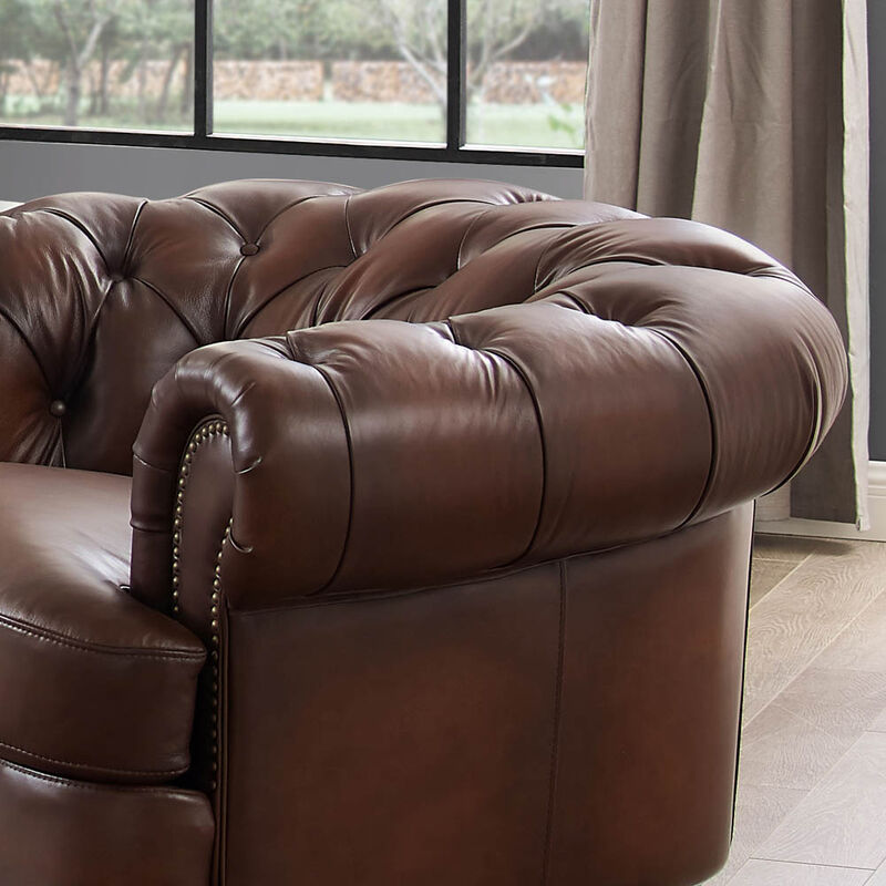 Newport Top Grain Leather Loveseat