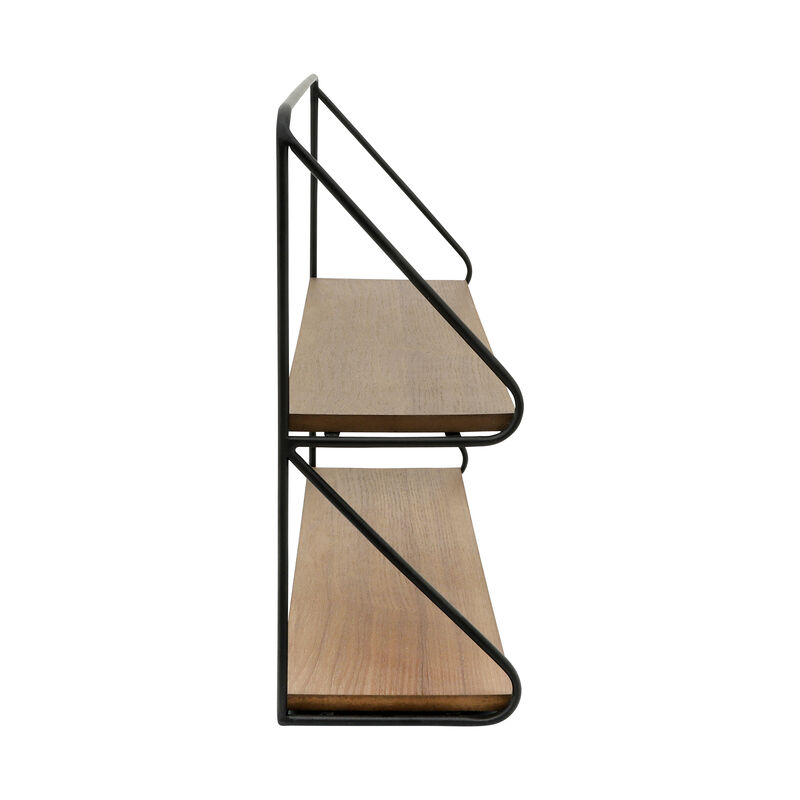 Metal /wood 20" 2 Tier Wall Shelf