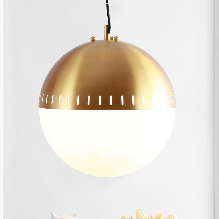 Remy Adjustable Iron/Glass Art Deco Mid-Century Globe LED Pendant