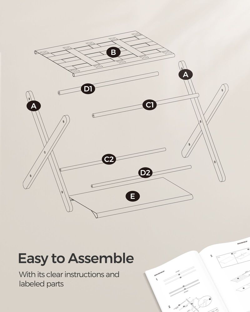 Set of 2 Luggage Racks with Foldable Design for Convenient Travel and Storage