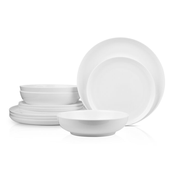 Stone Lain Gabrielle Bone China 24 Piece Dinnerware Set, White