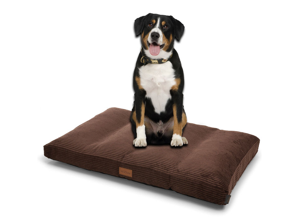 Teddy Ergonomic Extra Large Dog Mattress - Dark Brown Luxurious Removable Fabric