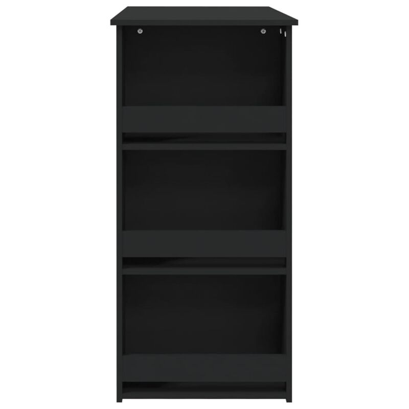 vidaXL Bar Table with Storage Rack Black 40.2"x19.7"x40.7" Chipboard