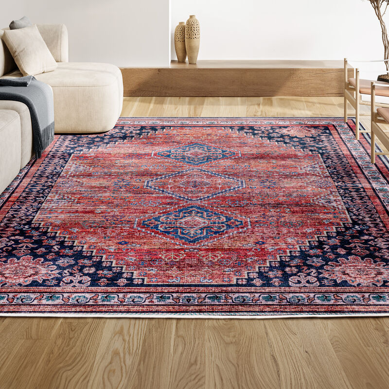 Dalyan Geometric Medallions Machine-Washable Area Rug