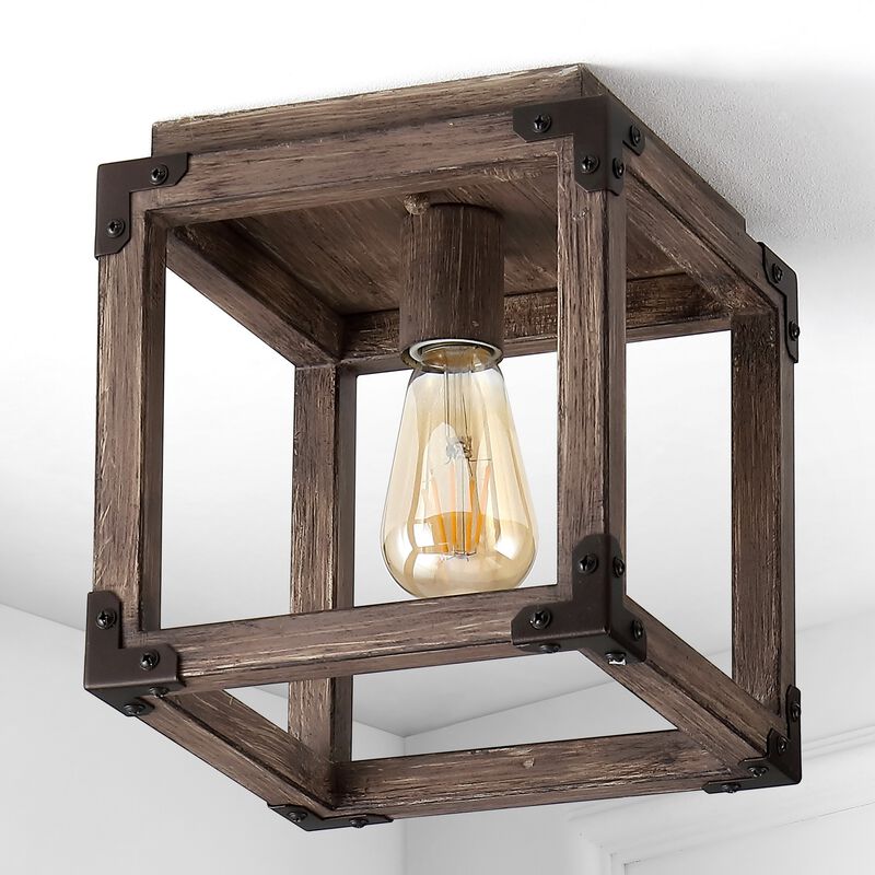 Magnolia Iron Rustic Farmhouse LED Flush Mount