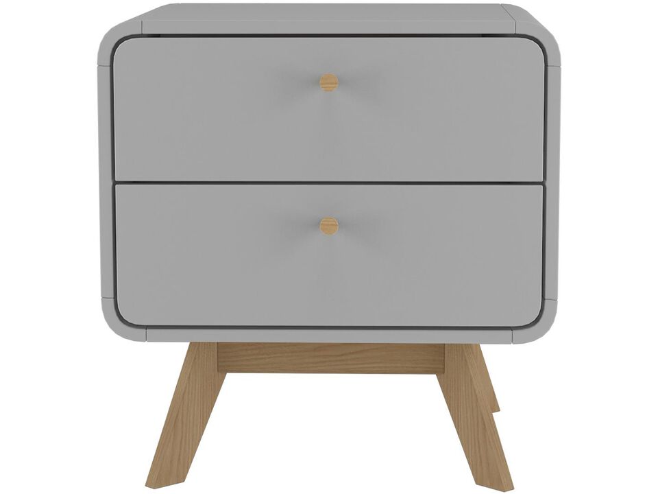 Ren Home Leva Scandinavian 2 Drawer Curved Nightstand
