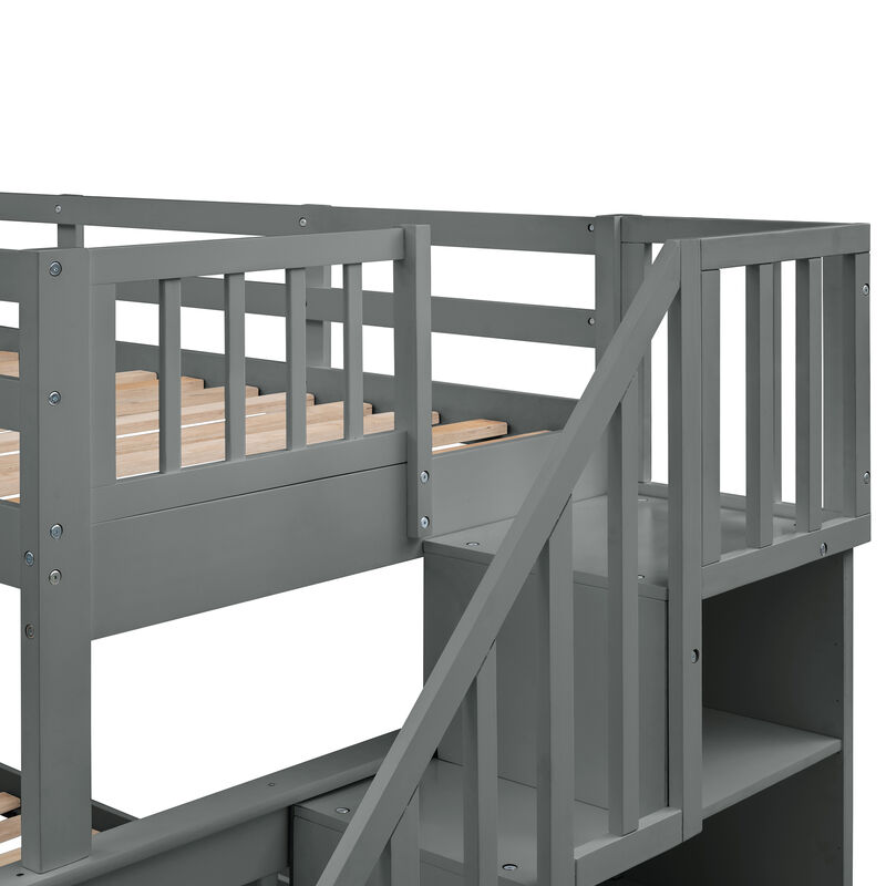 Merax Bunk Bed with Trundle and Guard Rail