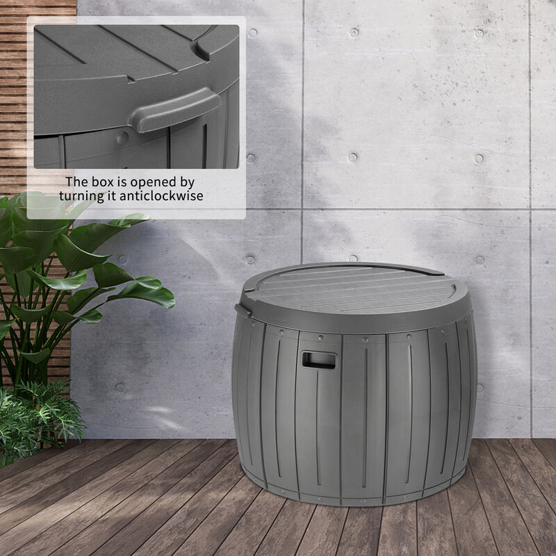 Thickened 36-Gallon Round Deck Box for Outdoor Storage & Organization