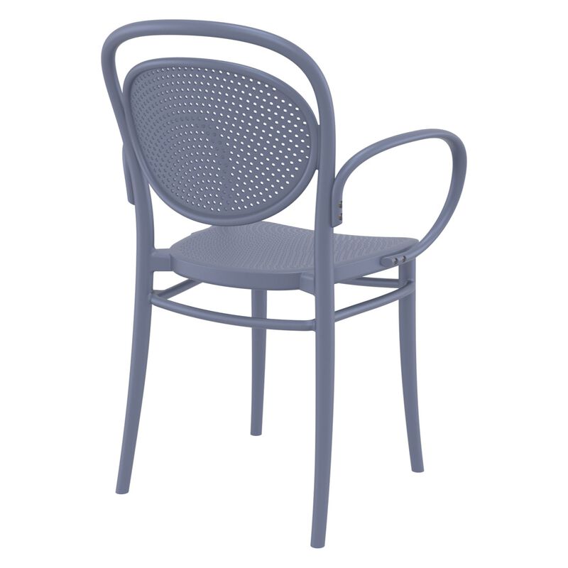 33.5" Black Stackable Outdoor Patio XL Arm Chair