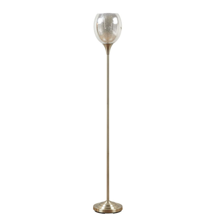 Bellow Uplight Floor Lamp With Mercury Glass Shade