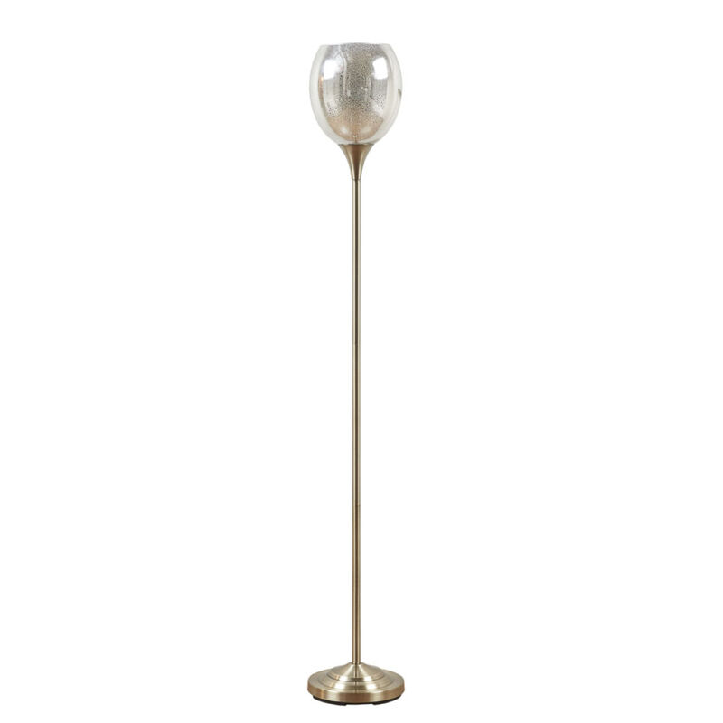Bellow Uplight Floor Lamp With Mercury Glass Shade