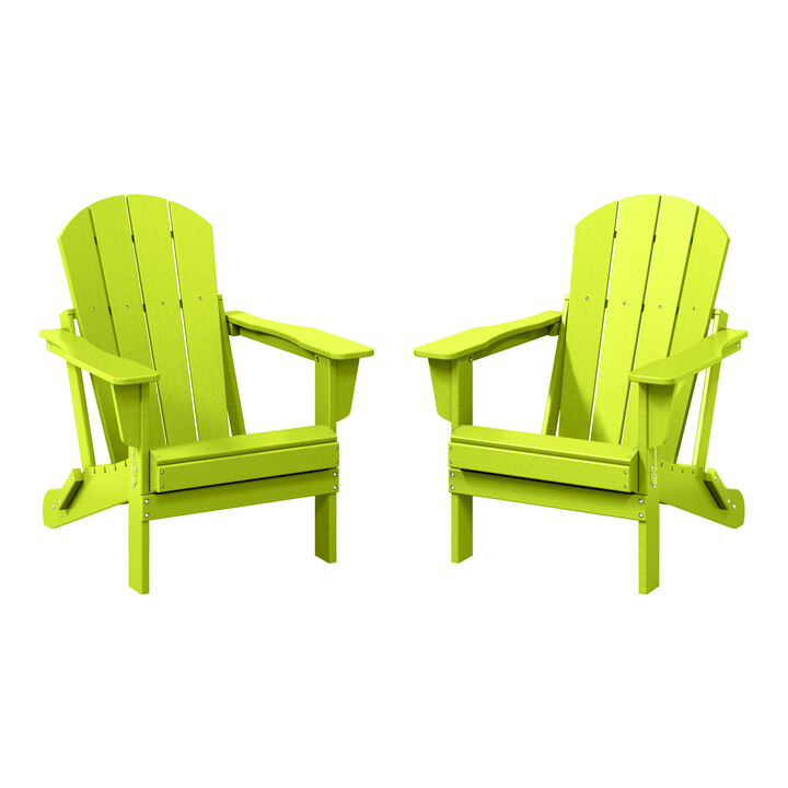 WestinTrends Westintrends 2 piece set outdoor folding Poly Adirondack chair