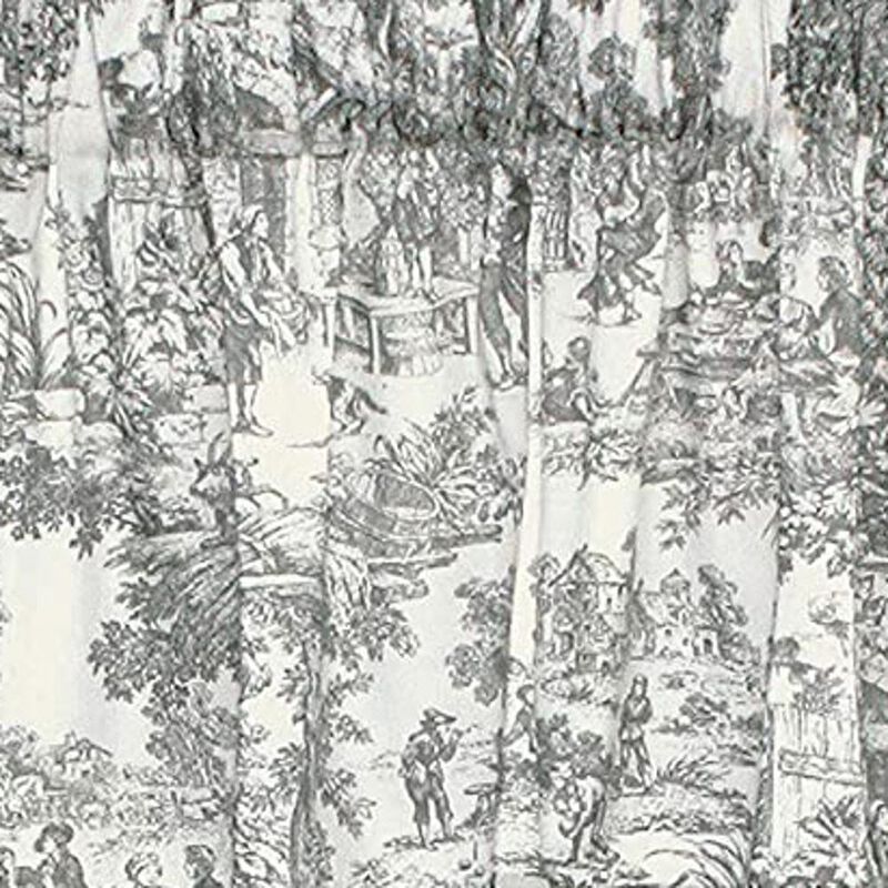 Ellis Curtain Victoria Park Toile Fabric Water Proof Room Darkening Blackout Tailored Window Valance - 70 x 12