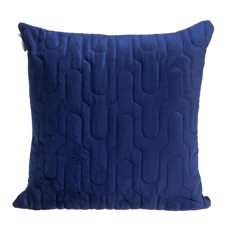 20" Blue Cotton Transitional Throw Pillow
