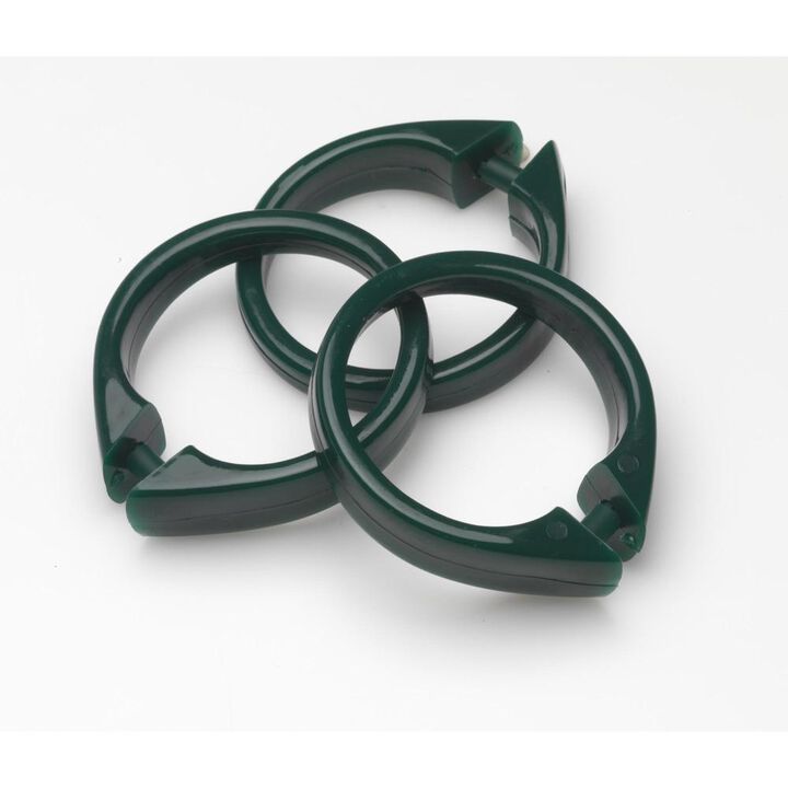 Carnation Home Fashions "Snap" Plastic Shower Curtain Hooks - Evergreen 3x3"