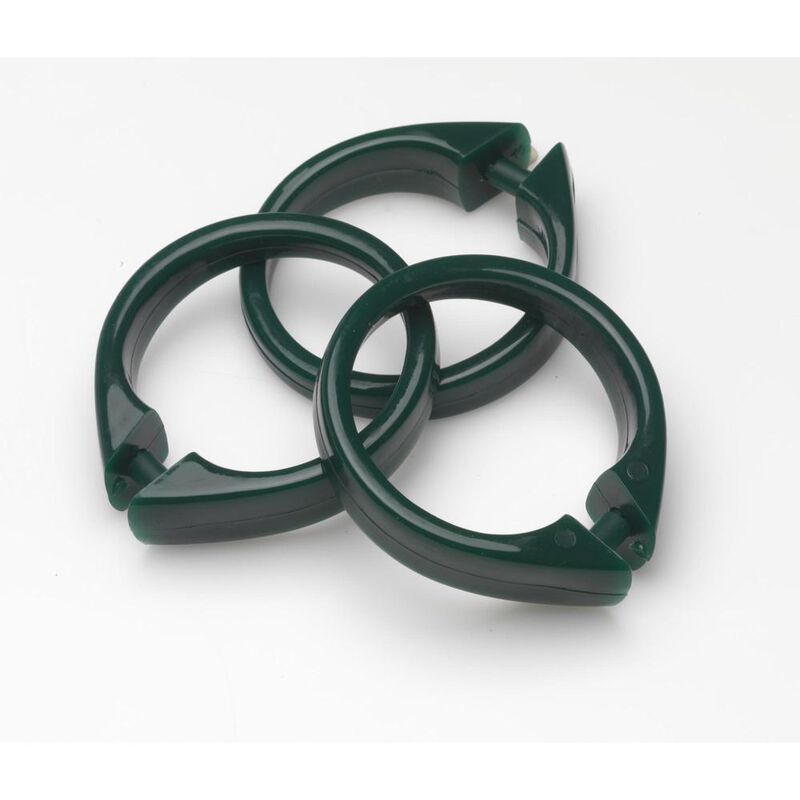 Carnation Home Fashions "Snap" Plastic Shower Curtain Hooks - Evergreen 3x3"