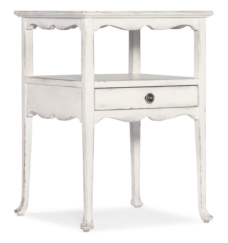 Charleston White 1 Drawer Accent Table