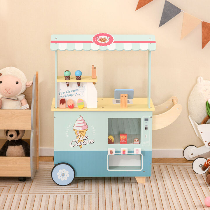 Kids Ice Cream Truck Pretend Play Set for Toddlers with Vending Machine Fun Toy Set