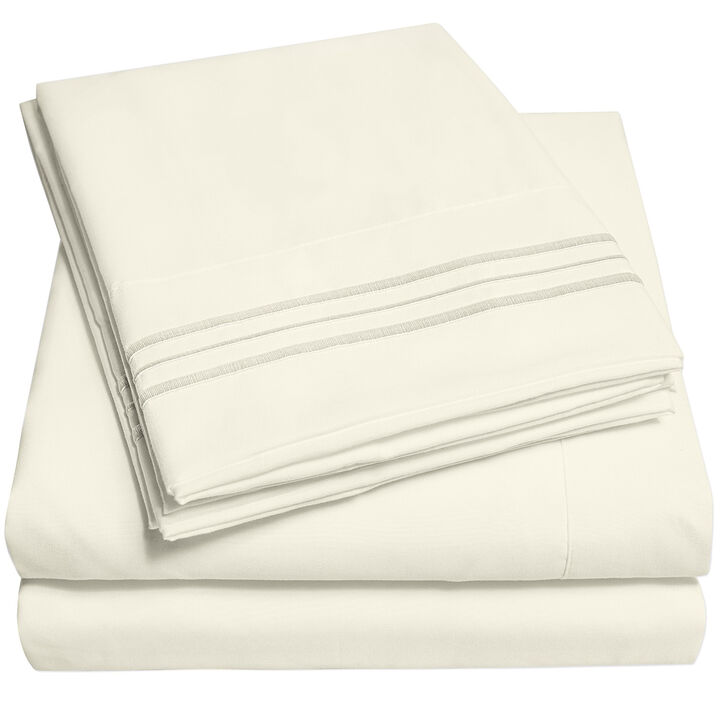 5 Piece Sheet Set, Ultra Soft 1800 Series Collection - Split King, Royal Blue
