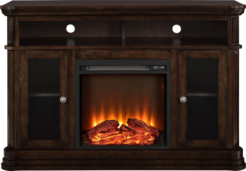 Brooklyn Electric Fireplace Space Heater TV Console for TVs up to 50", Espresso