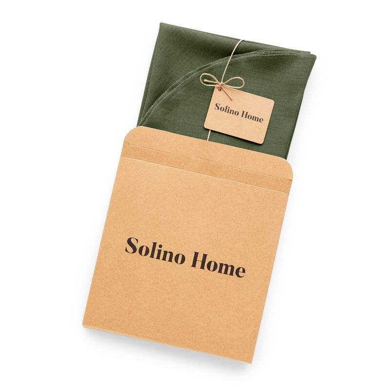 Solino Home 100% Pure Linen Round Table Placemats 14 x 19 Inch Set of 4 | Vesta
