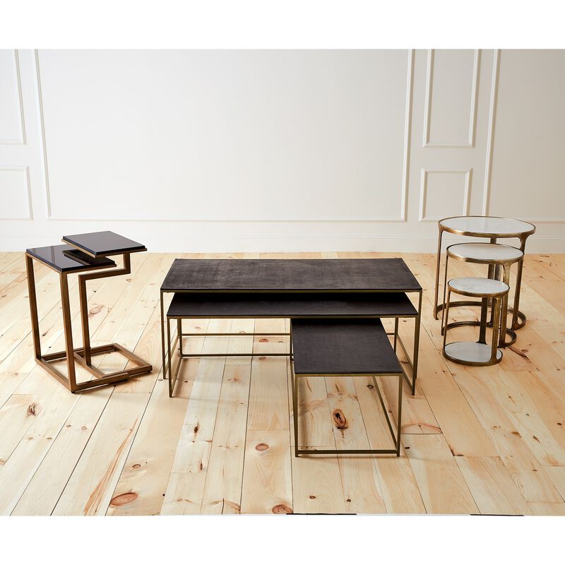 Set of 3 Marble Top Nesting Tables