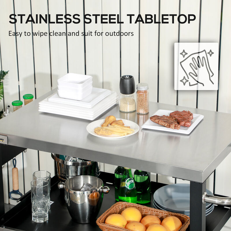 Streamdale Versatile Outdoor Grill Cart with Spacious Cooking Surface & Storage