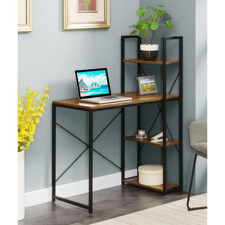 Convenience Concepts Designs2Go Office Workstation with Shelves, Barnwood/Black