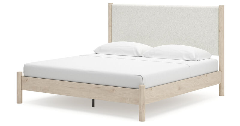 King Upholstered Panel Bed