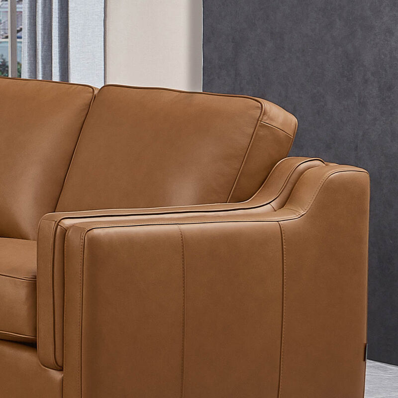 Bella Top Grain Leather Symmetrical Sectional