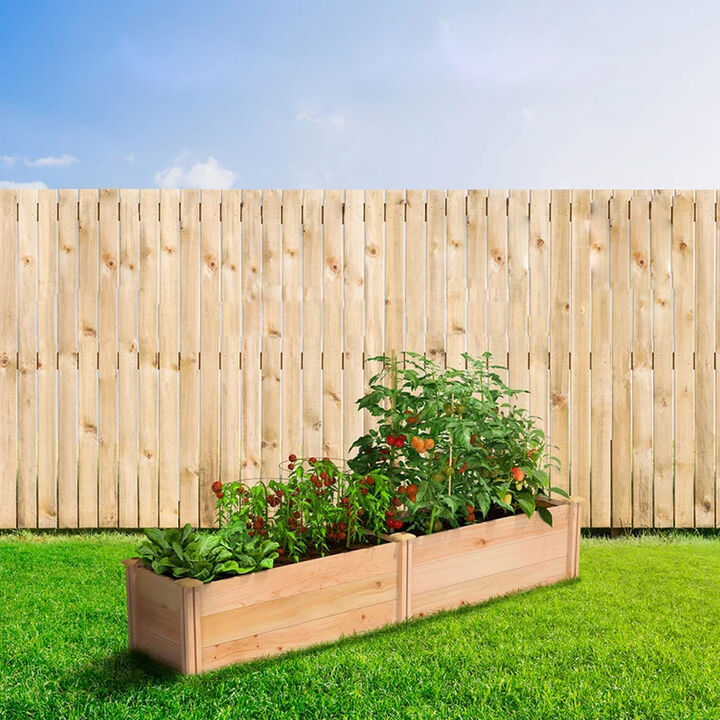 QuikFurn 16 in x 96 in FarmHome Narrow Cedar Wood Raised Garden Bed