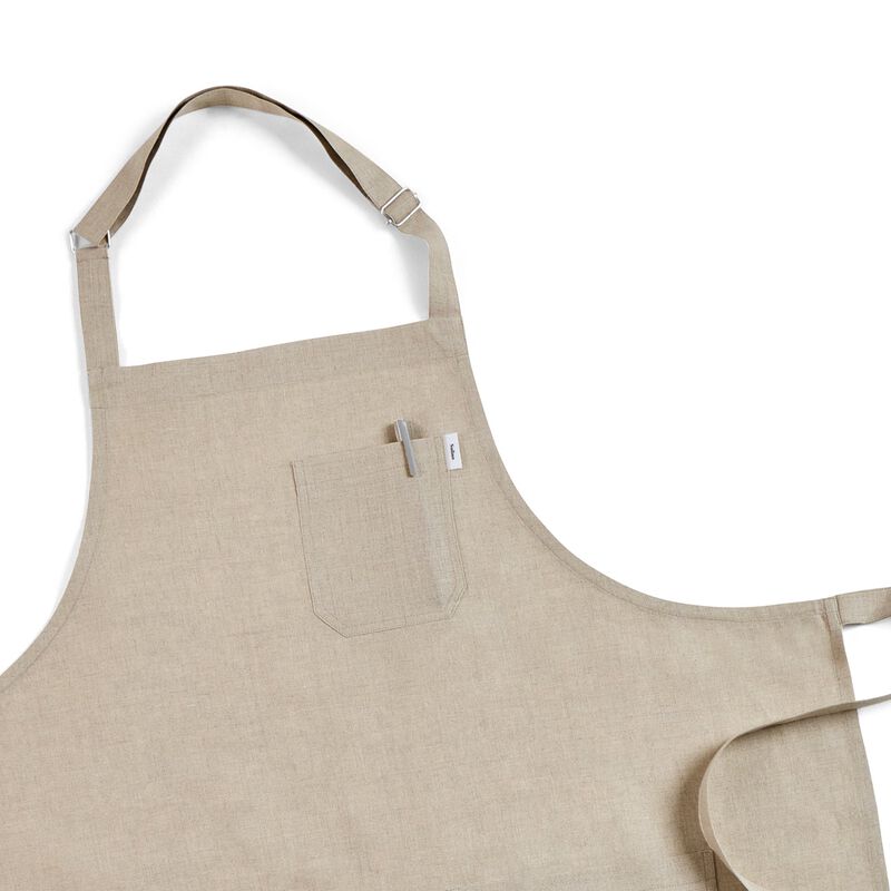 Solino Home 100% Pure Linen Bib Apron 33 x 30 Inch